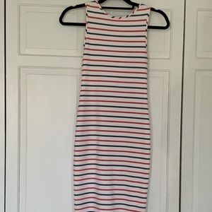 Zara Red White and Blue Body Con MIDI Dress